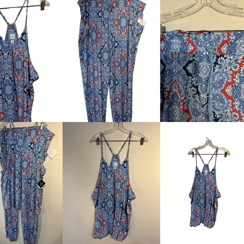 Echo New York PJ Set Lounge Wear 3X New Halter Top Drawstring Waist Pants